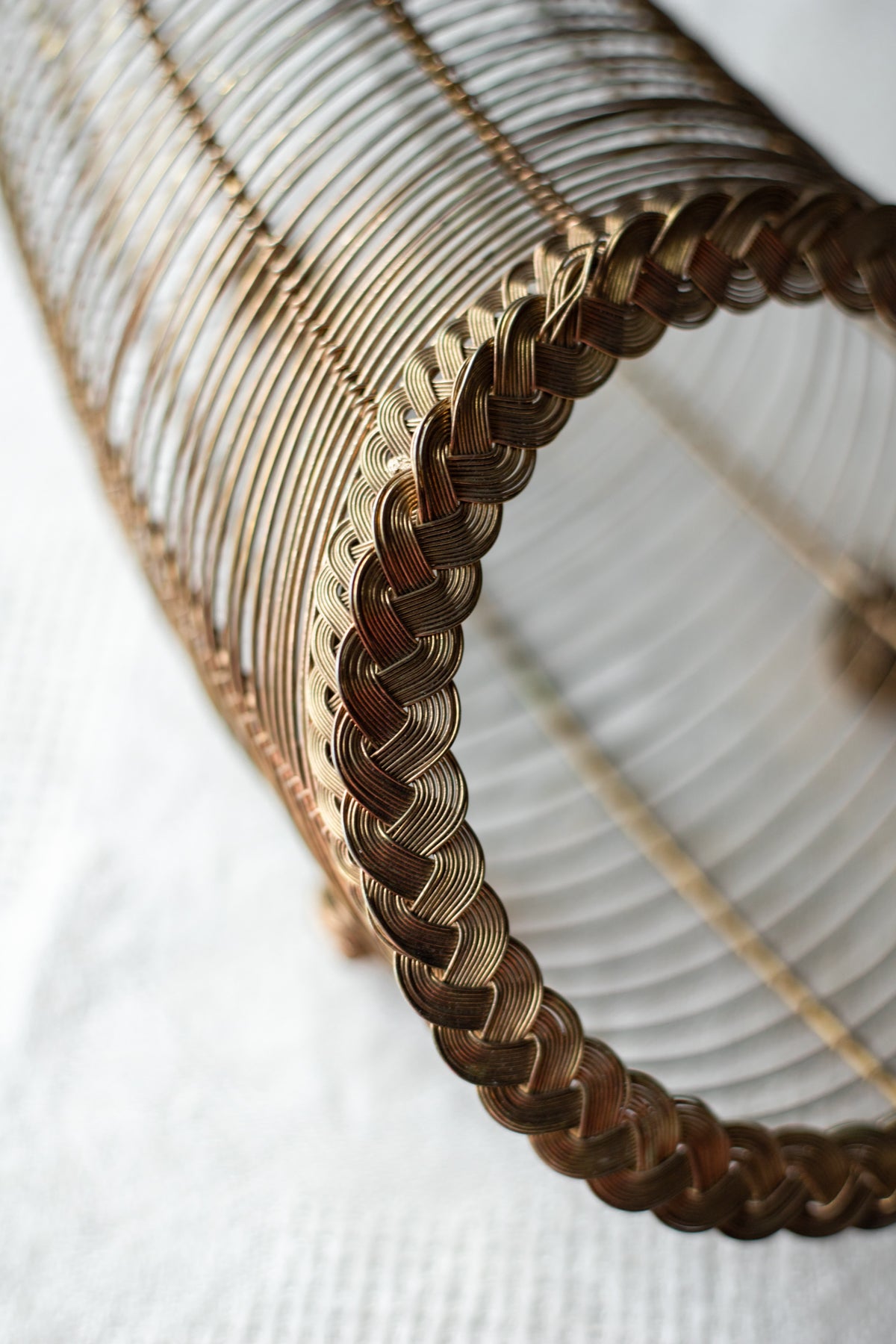 Vintage Brass Wire Cornucopia