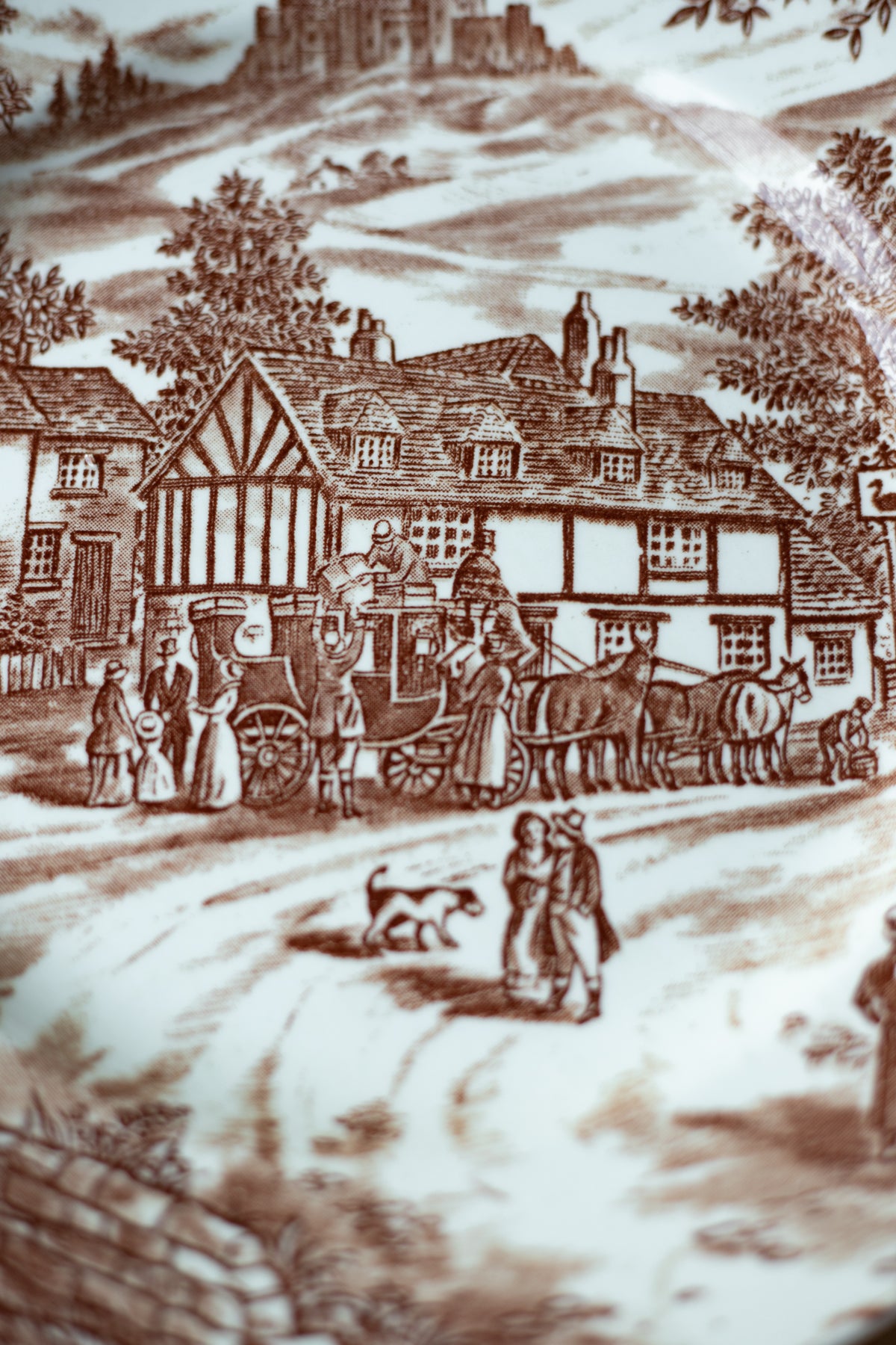 Vintage English Brown Cottage Dinner Plate