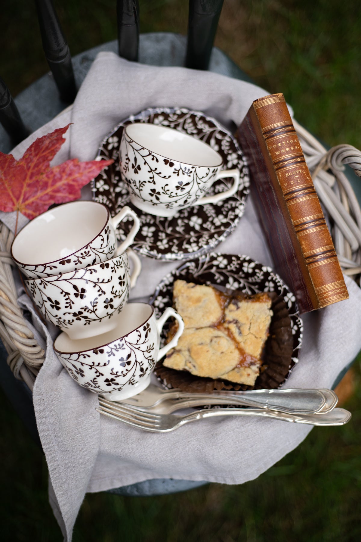 Vintage Laura Ashley Ironstone Teacups and Saucers - Set of 4