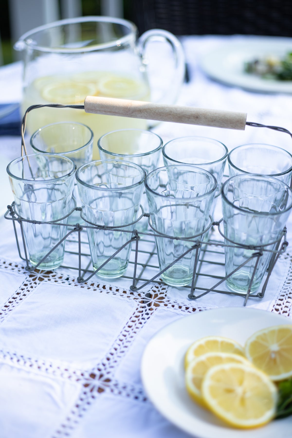 Beverage Caddy with Eight Glasses