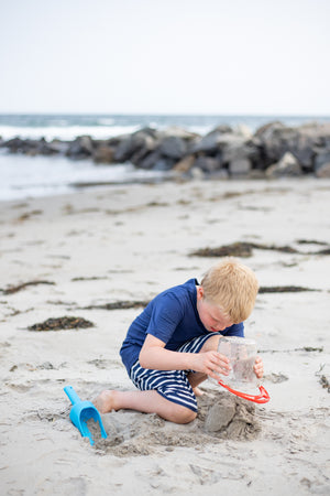 Clear Beach Bucket with Heavy-Duty Scoop