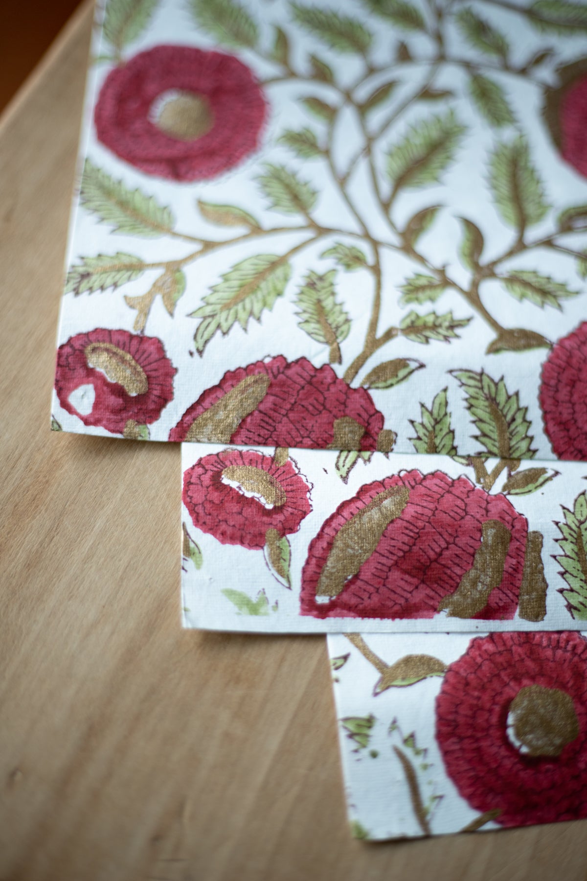 Hand Block Printed Gift Wrap Sheets - Newport