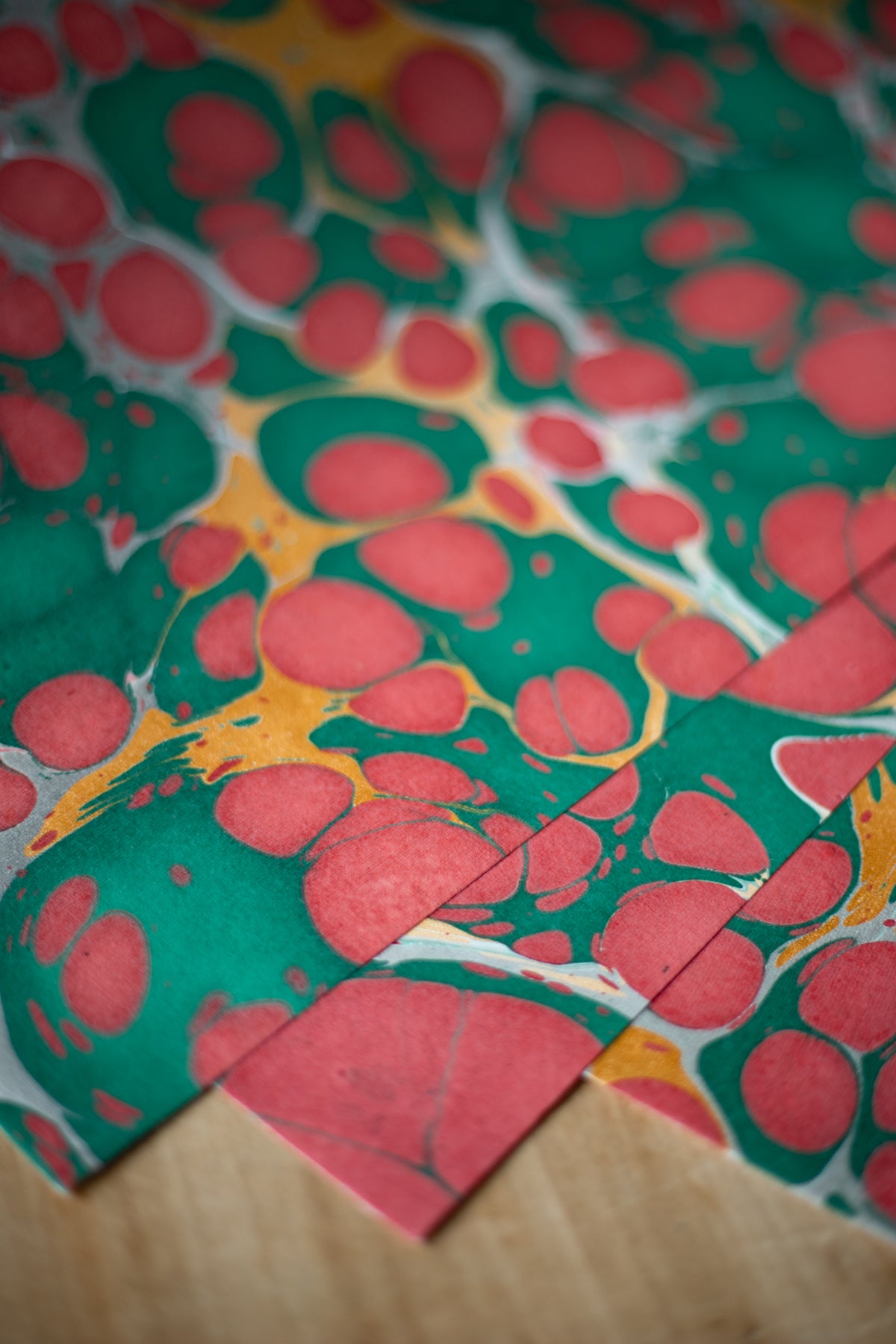 Hand Marbled Gift Wrap Sheets - Marblehead
