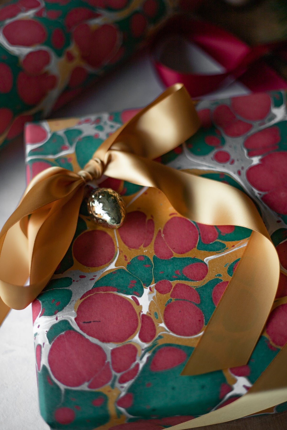 Hand Marbled Gift Wrap Sheets - Marblehead