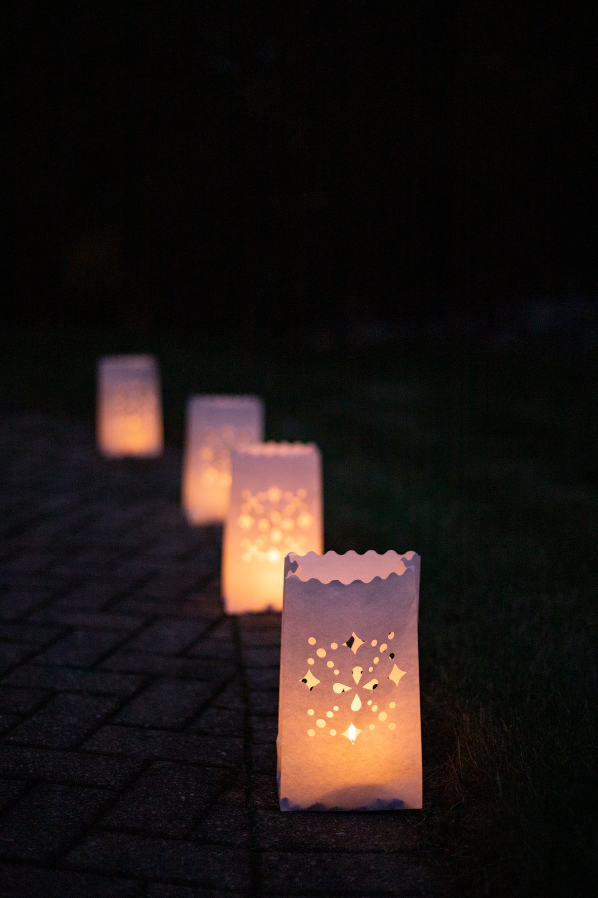 White Snowflake Luminaria Bags