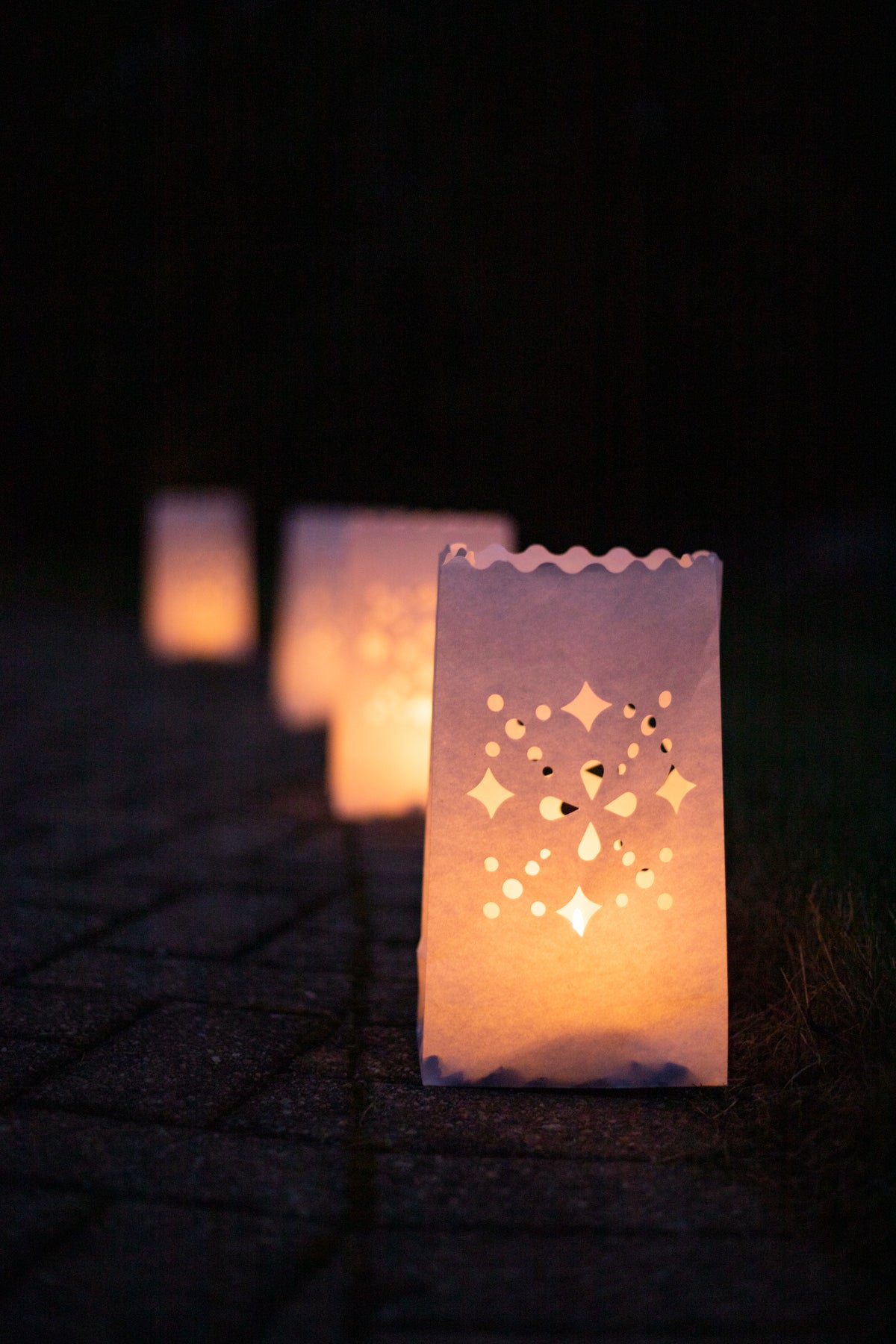 White Snowflake Luminaria Bags
