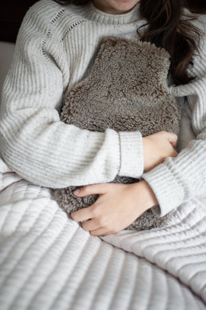 Sheepskin Hot Water Bottle Cover with Hot Water Bottle