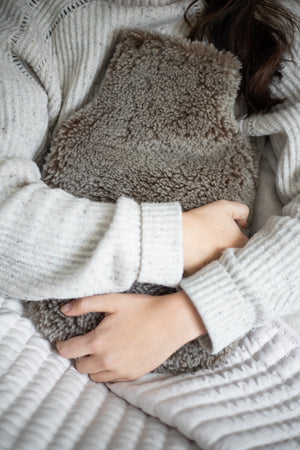Sheepskin Hot Water Bottle Cover with Hot Water Bottle