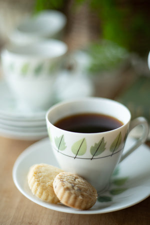Vintage Leaf Pattern Espresso Set for 6