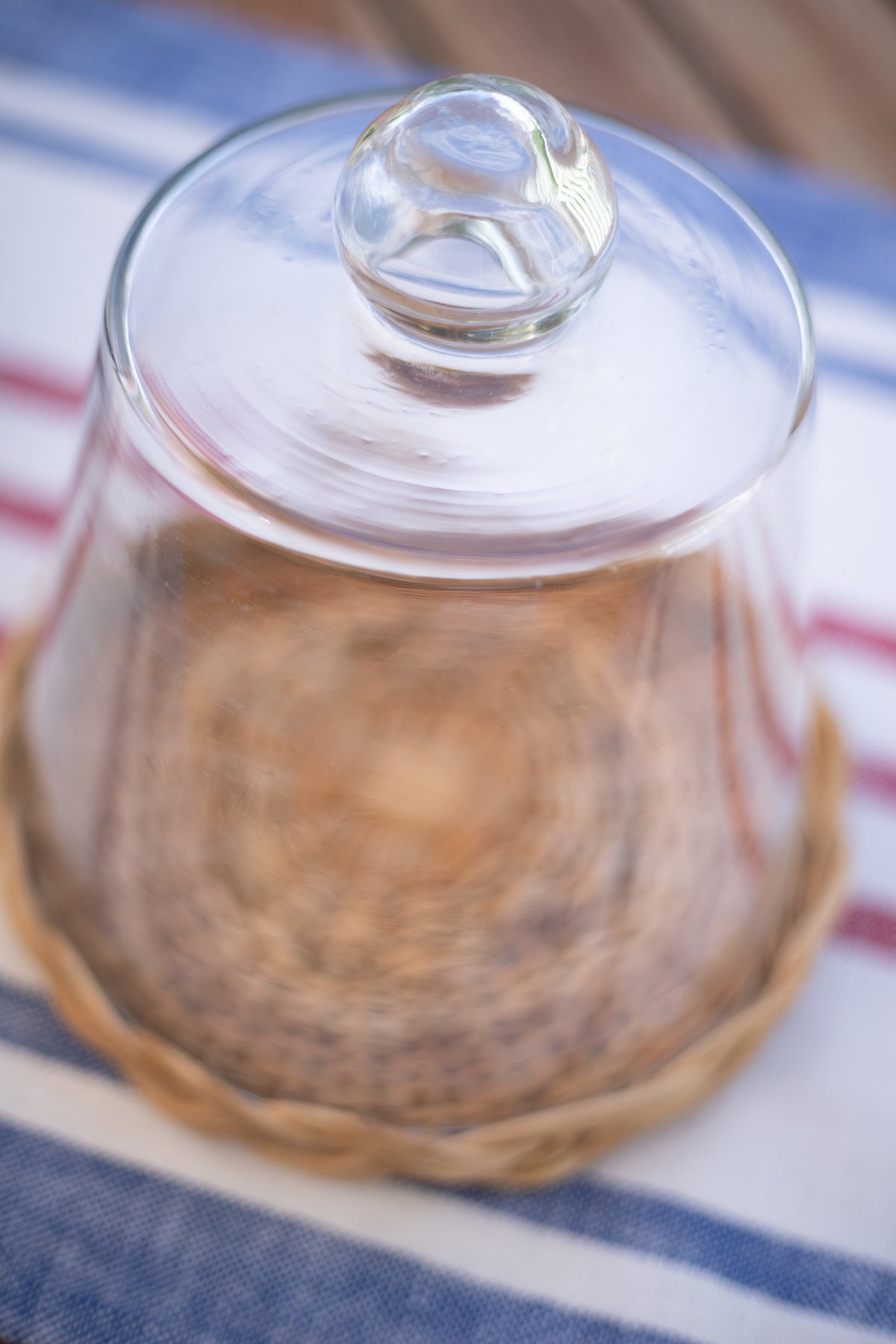 Cloche with Wicker Base
