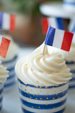 Celebration Picks - French Flag - Pack of 20