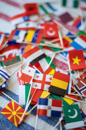 Celebration Picks - World Flags Cupcake Toppers - Pack of 100