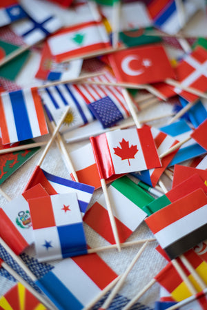 Celebration Picks - World Flags Cupcake Toppers - Pack of 100