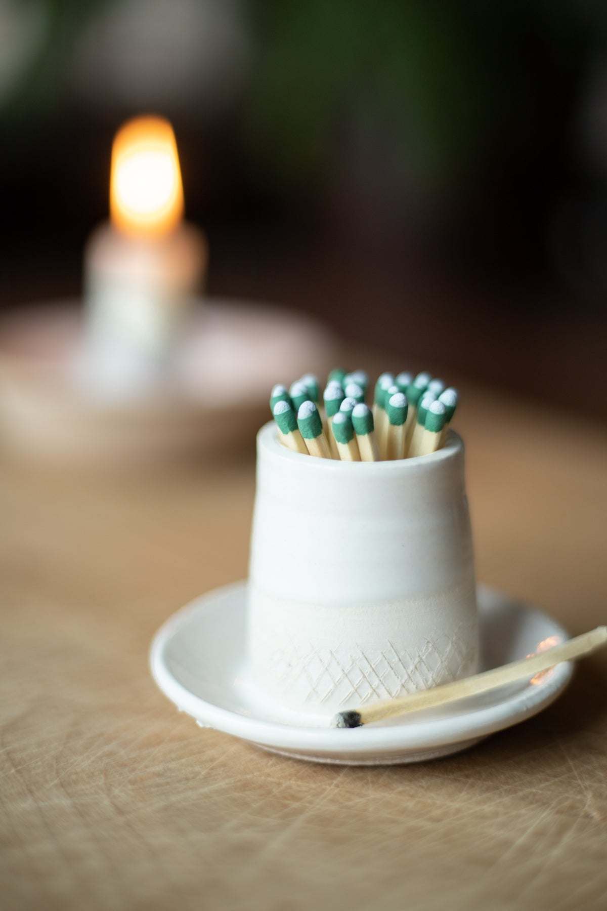 Handcrafted Ceramic Match Striker with Dish