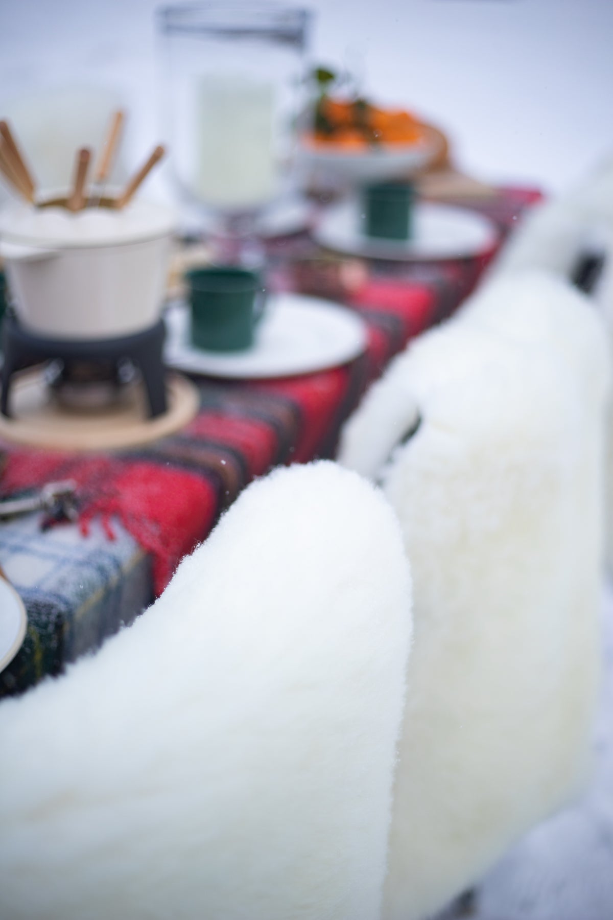 White Sheepskin Throw
