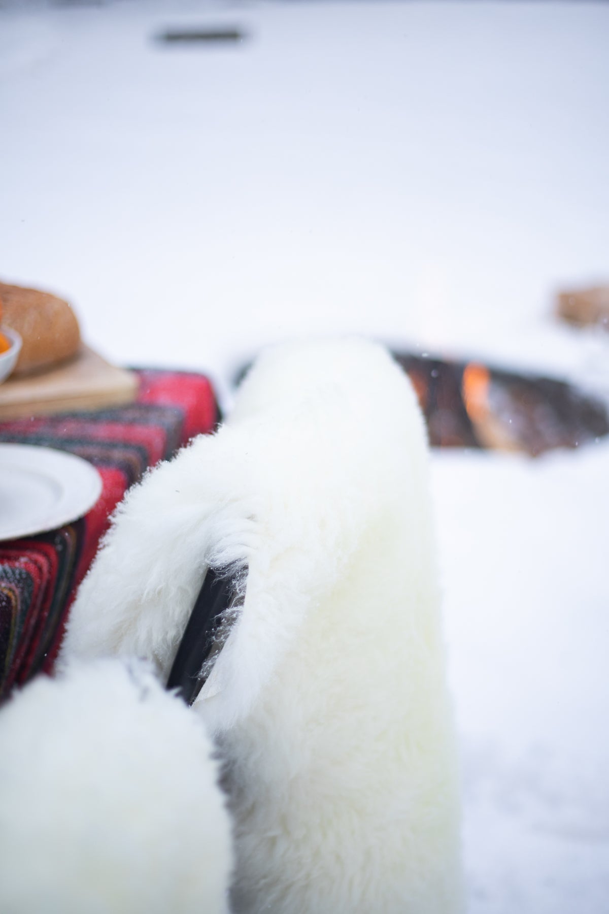 White Sheepskin Throw