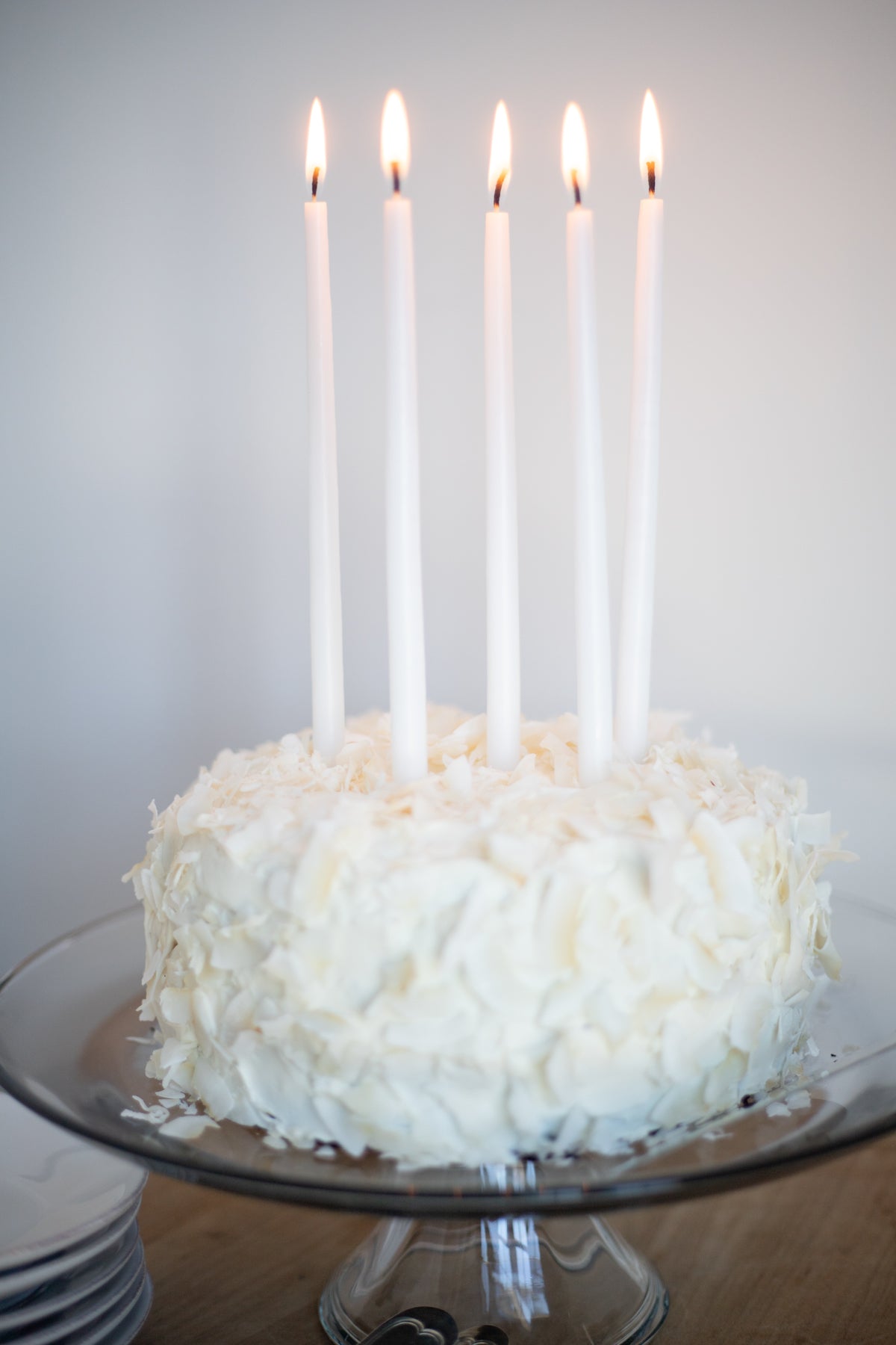 Tall Skinny Birthday Taper Candles - Color: Coconut - 12 ct