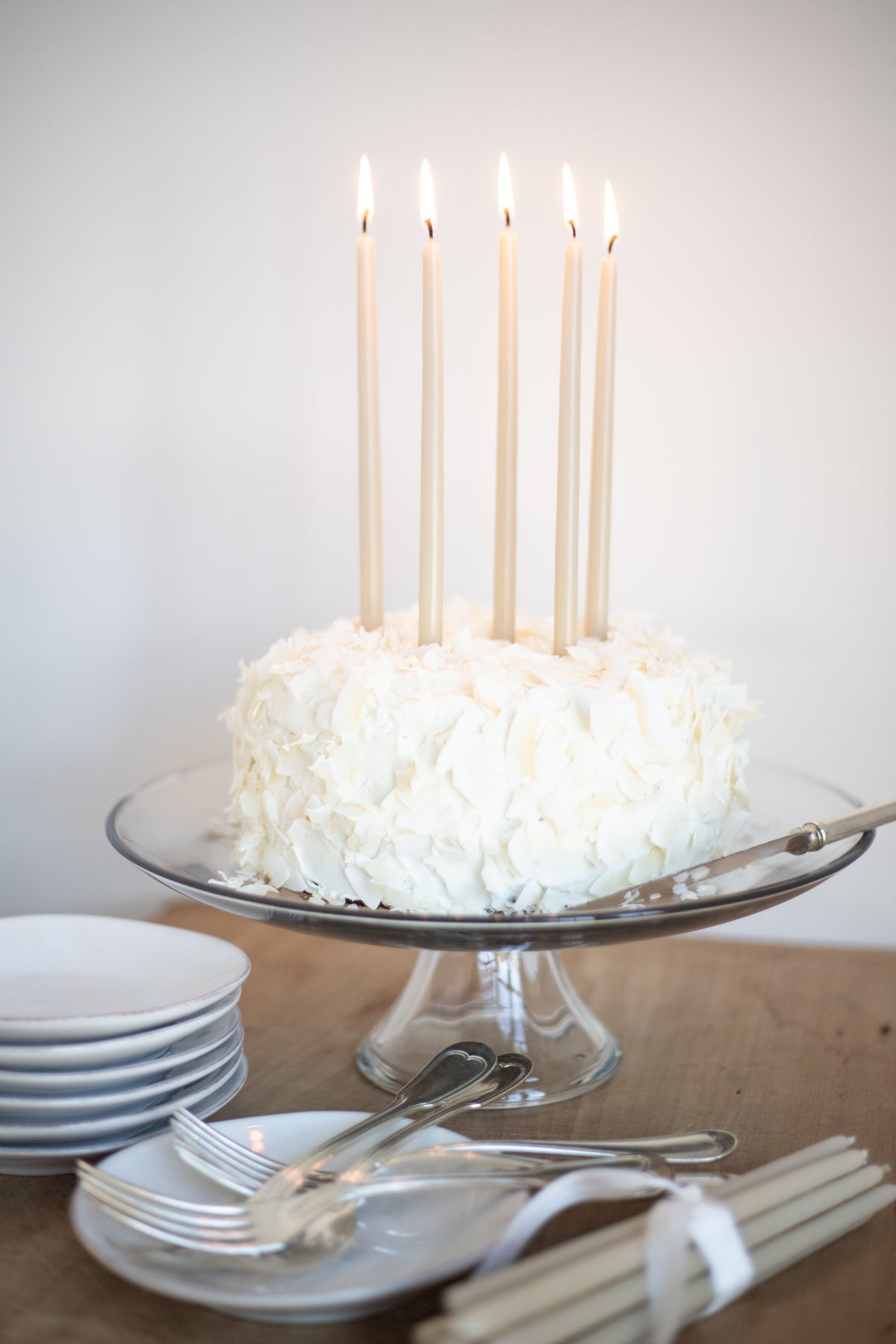 Tall Skinny Birthday Taper Candles - Color: Mushroom - 12 ct