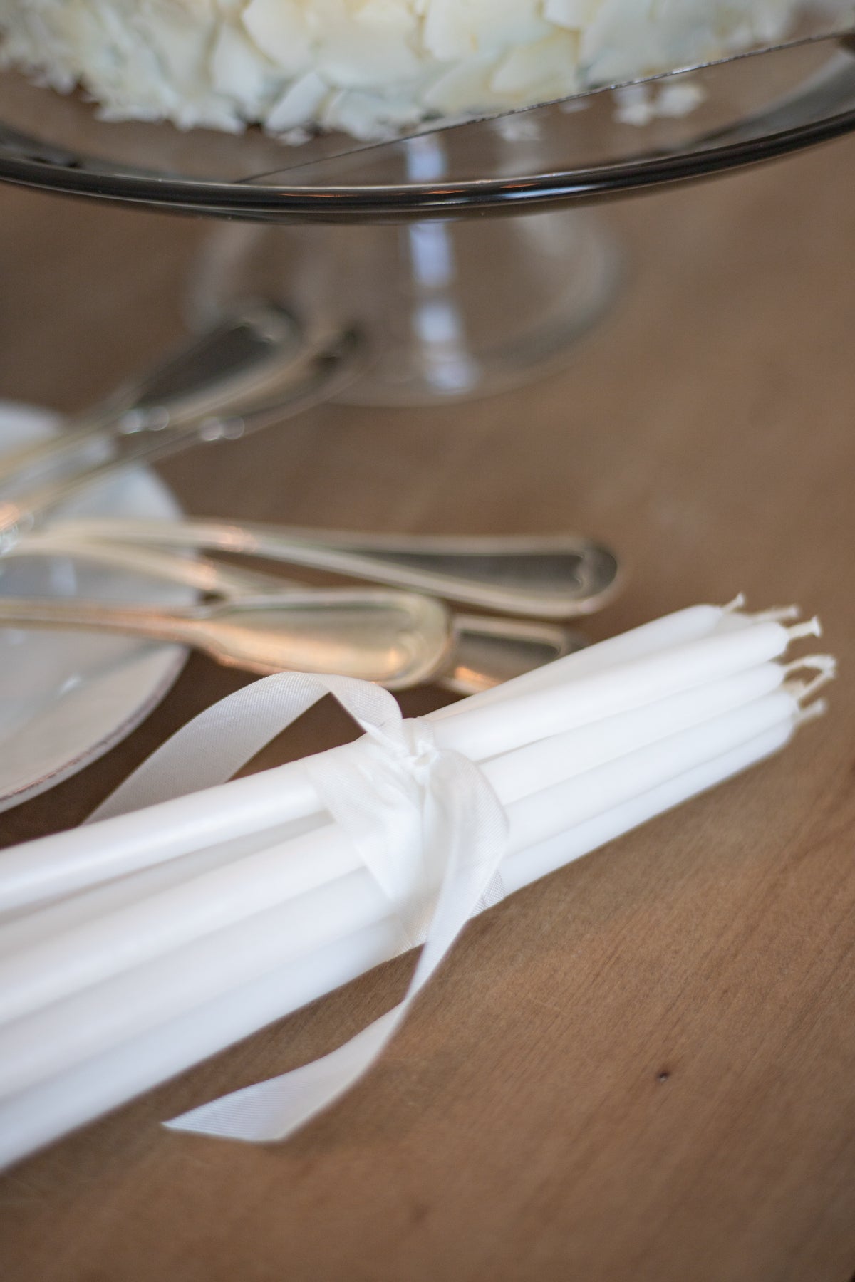 Tall Skinny Birthday Taper Candles - Color: Coconut - 12 ct