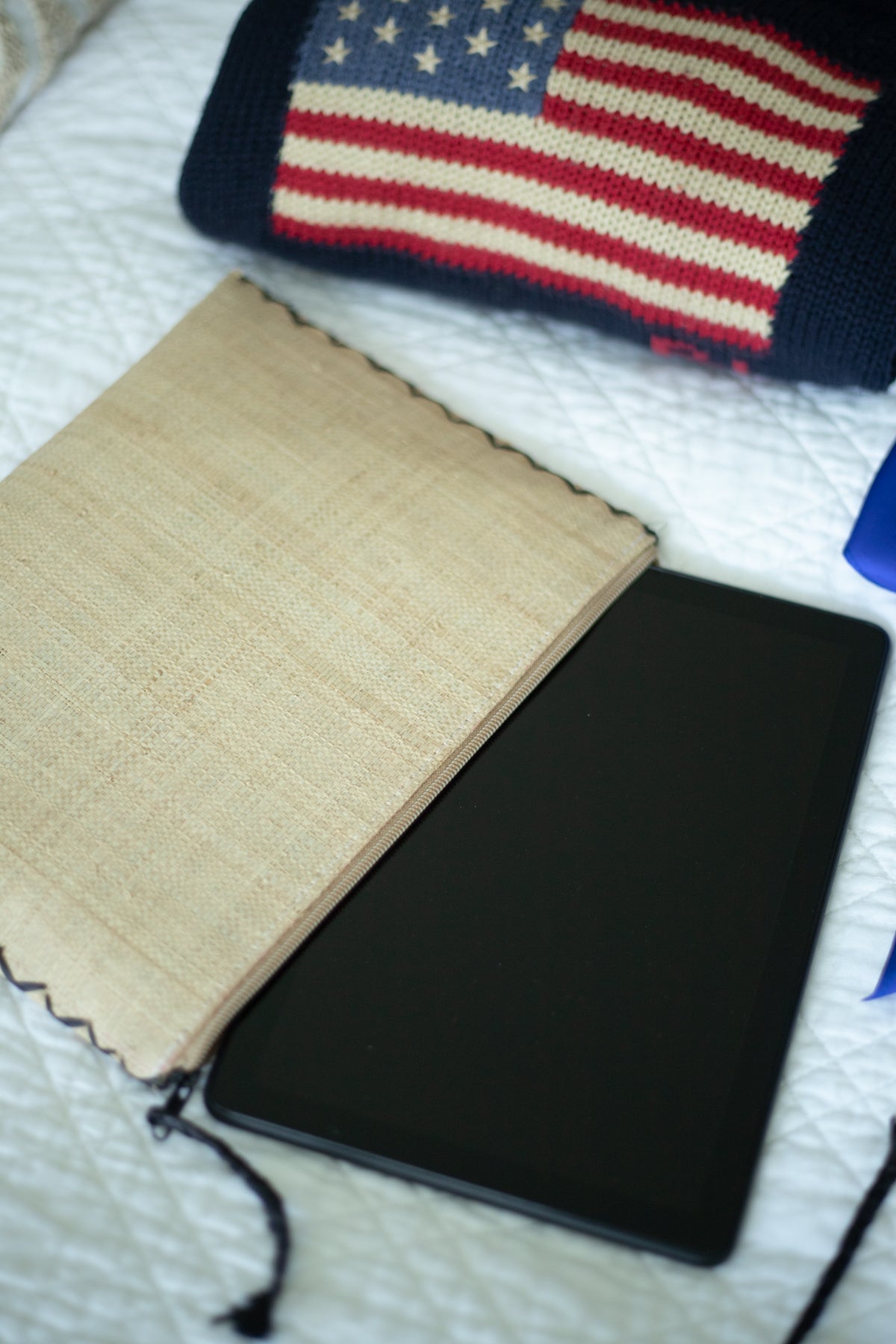 Natural Straw Zippered Pouches/Clutches - Set of 3