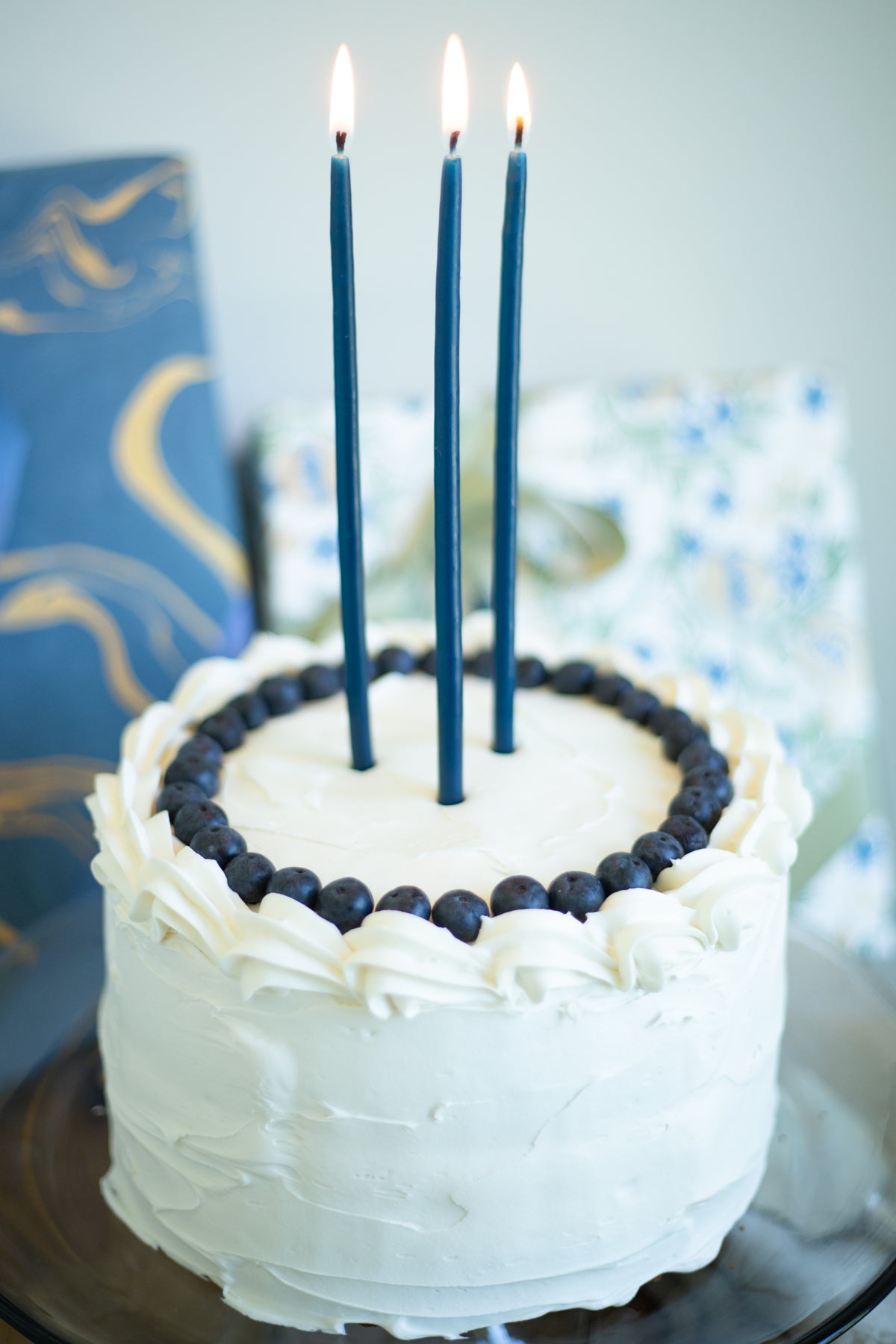 Tall Skinny Birthday Taper Candles - Color: Lake Blue - 12 ct