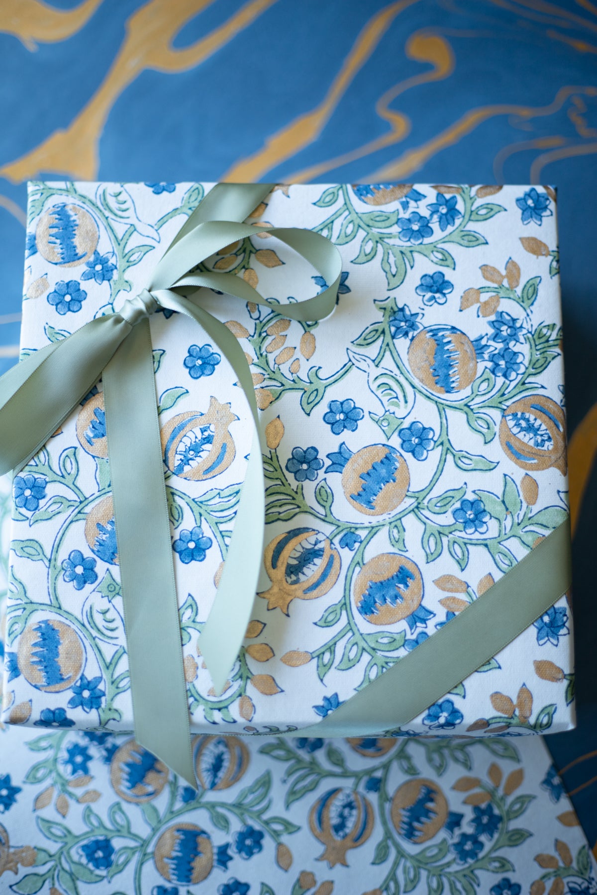 Hand Block Printed Gift Wrap Sheets - Ogunquit