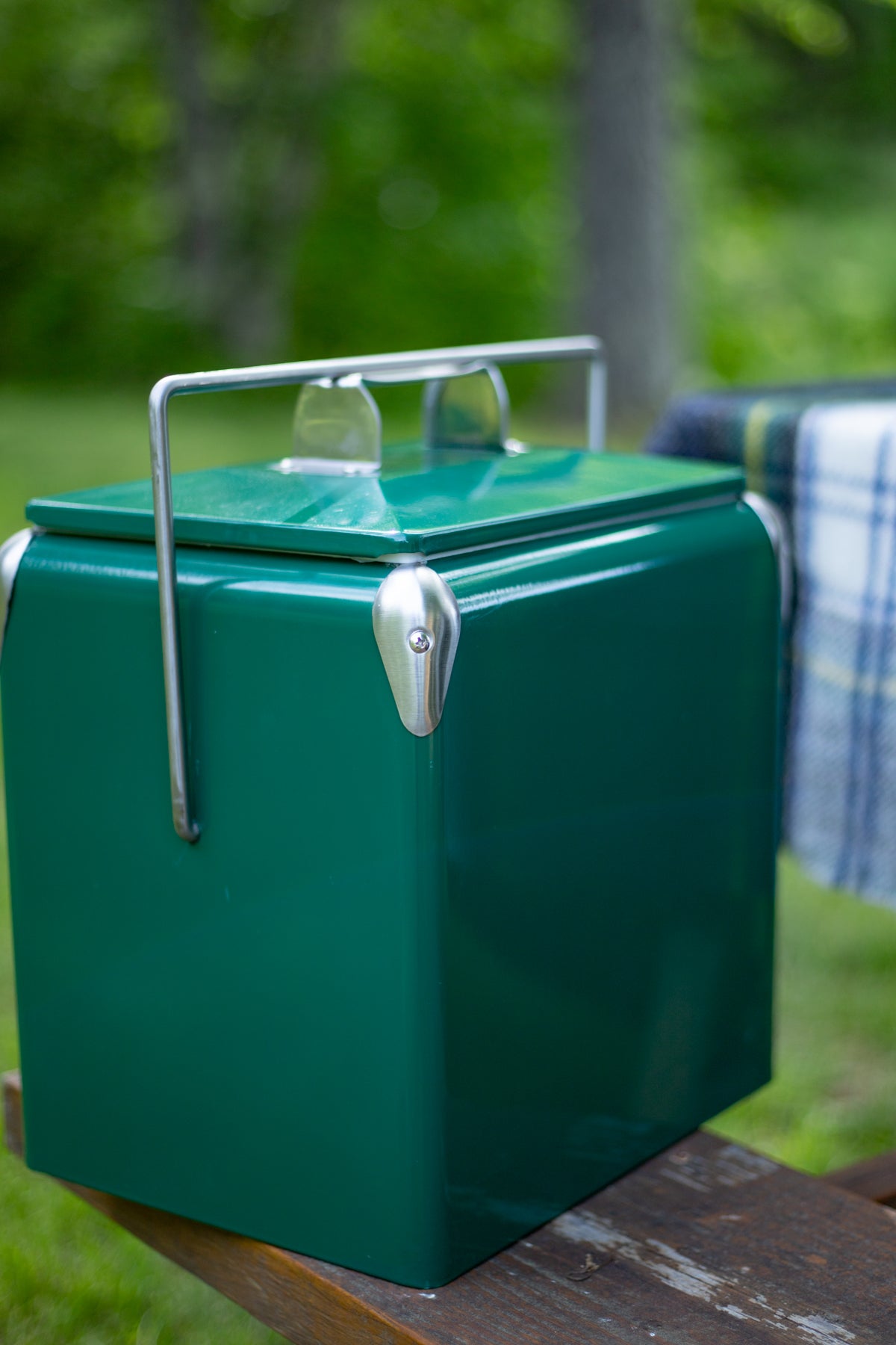 Green Metal Picnic Cooler
