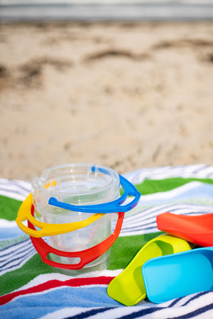 Clear Beach Bucket with Heavy-Duty Scoop