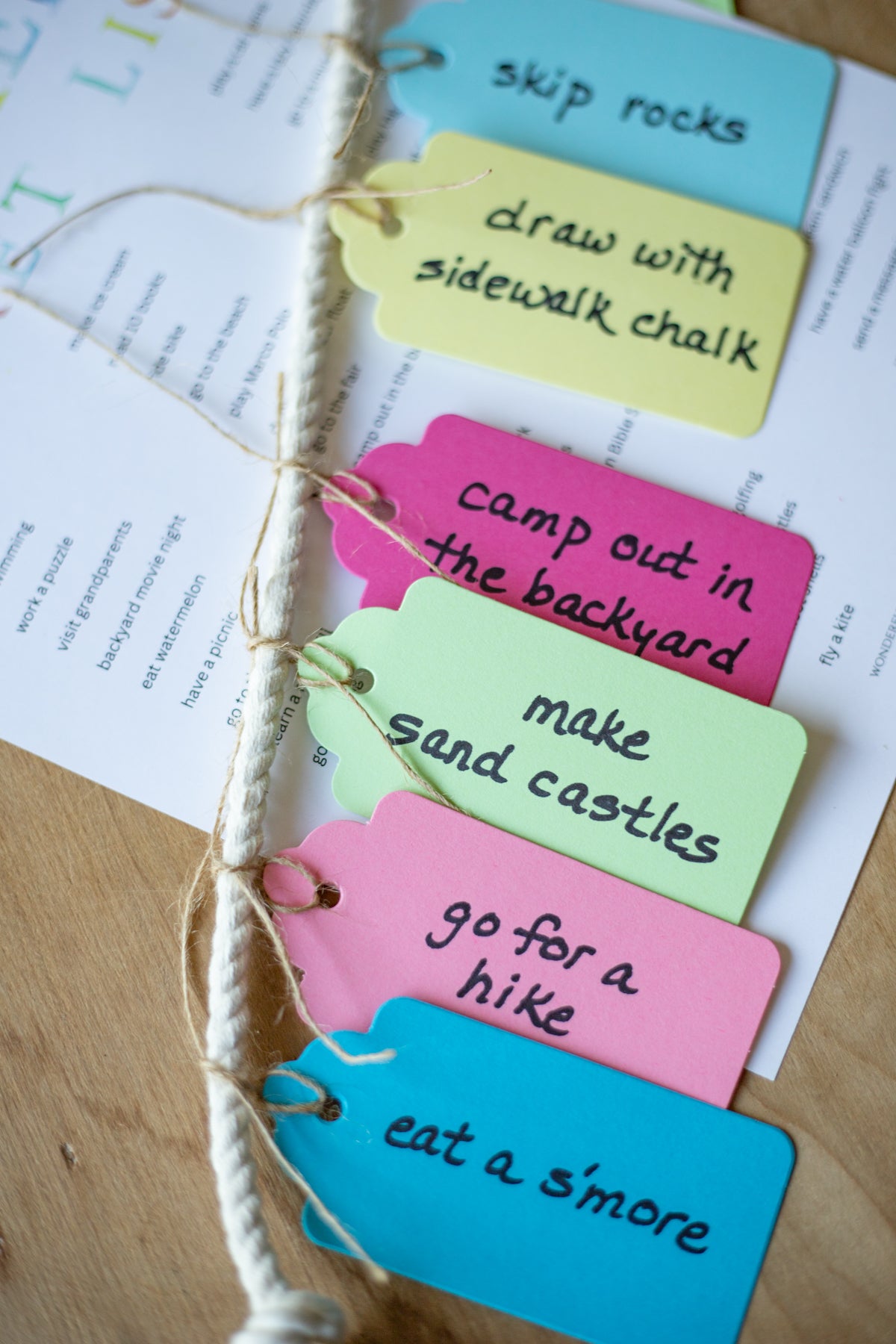Summer Bucket List Kit for Kids/Families