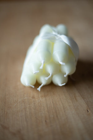 European Short Taper Candles - Ivory - Bundle of 8
