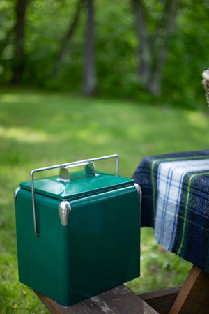 Green Metal Picnic Cooler