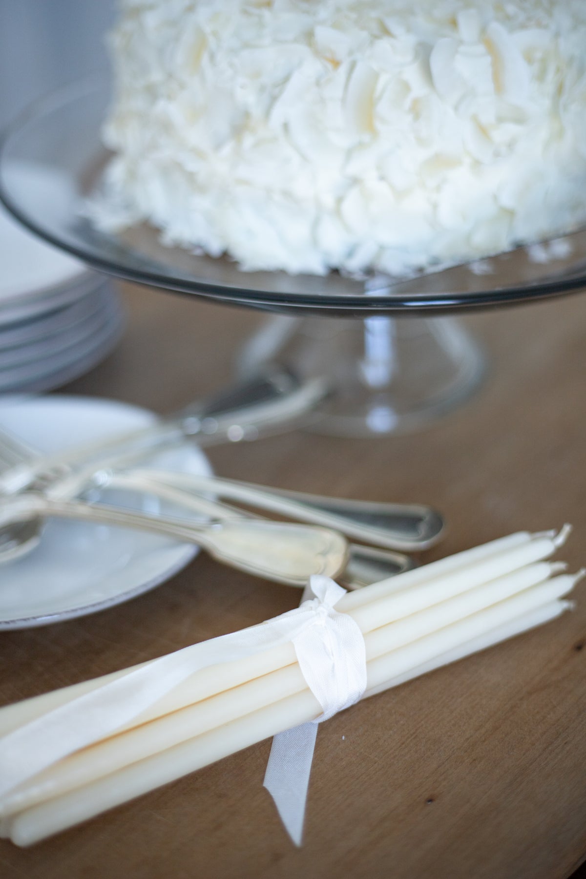 Tall Skinny Birthday Taper Candles - Color: Buttermilk - 12 ct