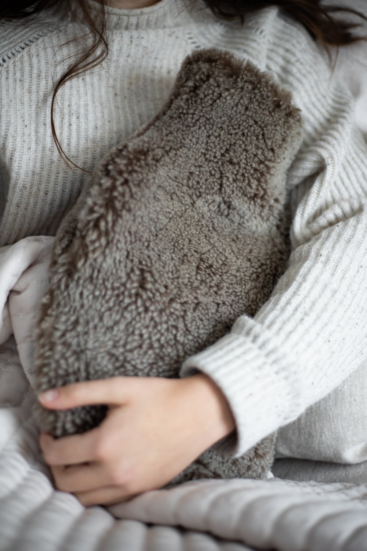 Sheepskin Hot Water Bottle Cover with Hot Water Bottle