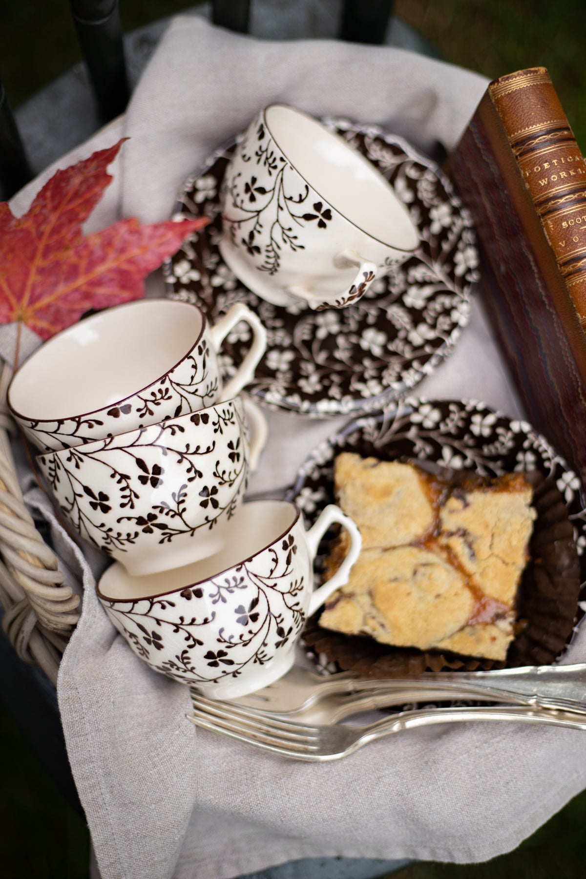 Vintage Laura Ashley Ironstone Teacups and Saucers - Set of 4