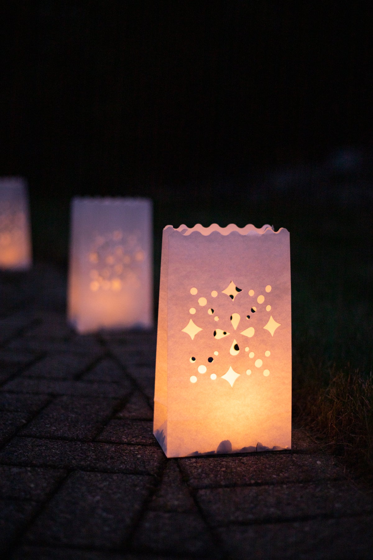 White Snowflake Luminaria Bags