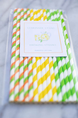 Drinking Straws - Lemonade Stand - Pack of 15