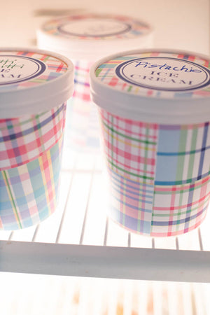 Ice Cream Tubs with Label - Set of 4