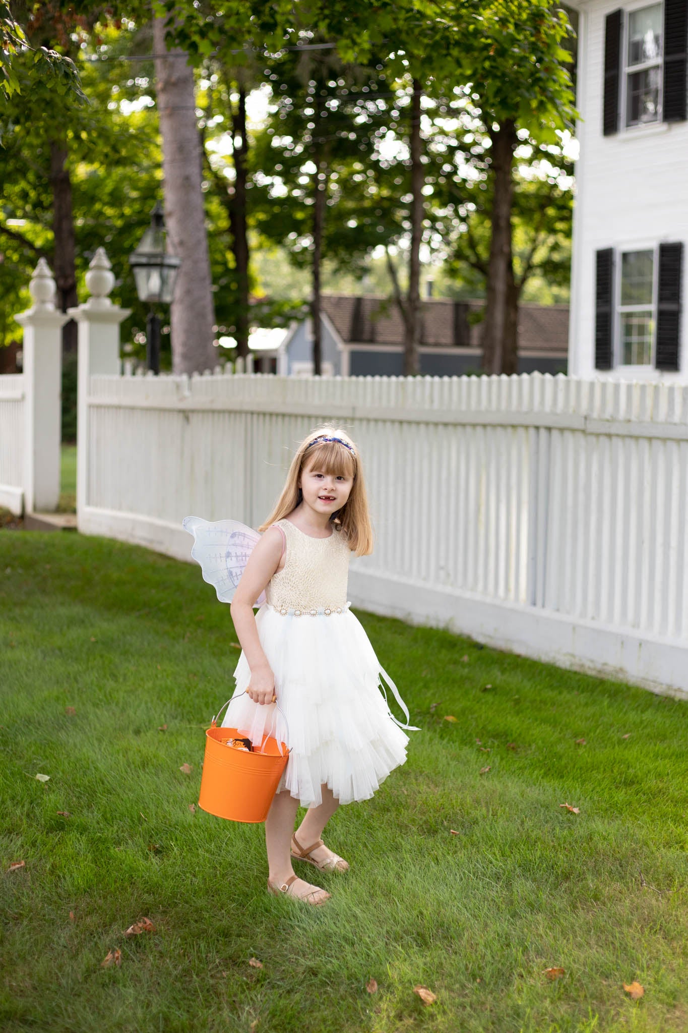 Orange Metal Halloween Candy Bucket