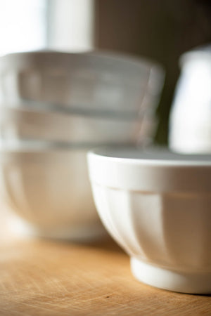 White Café au Lait Bowls/Oatmeal Bowls - Set of 4