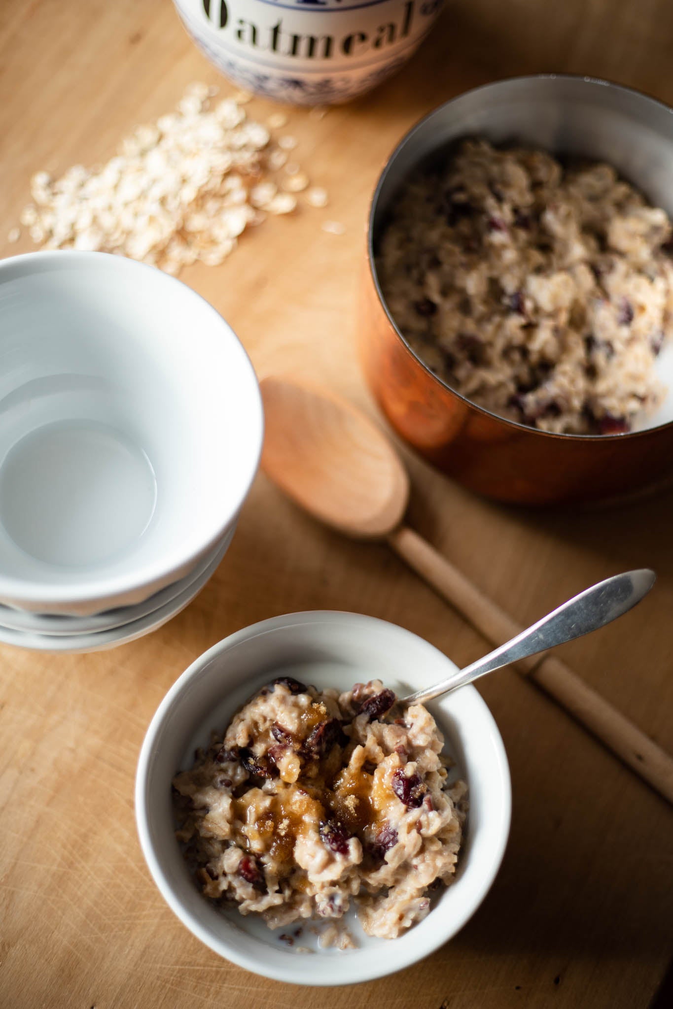 White Café au Lait Bowls/Oatmeal Bowls - Set of 4