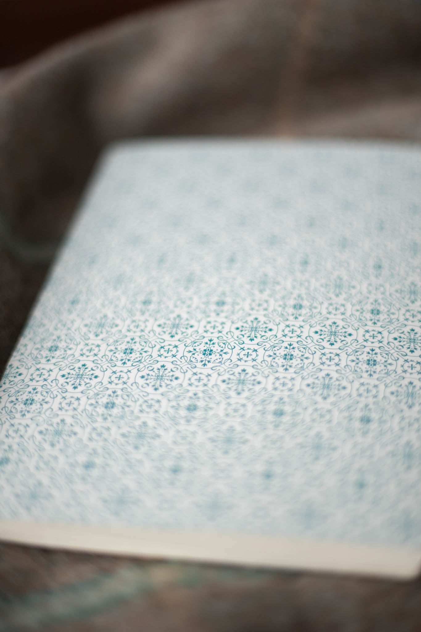 Blue and White Printed Notebook