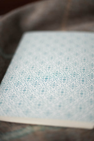 Blue and White Printed Notebook