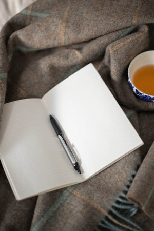 Blue and White Printed Notebook