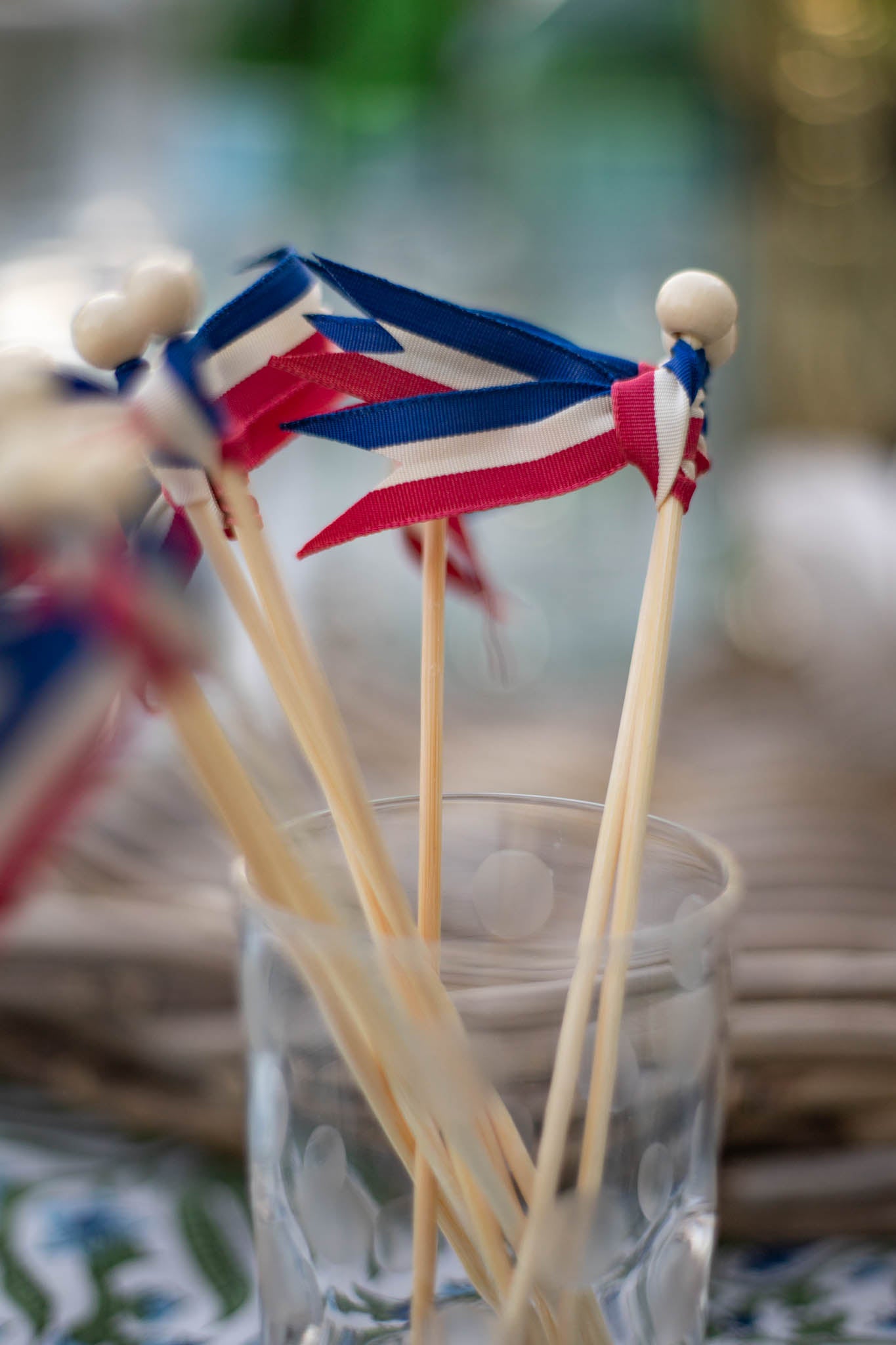 Cocktail Picks - Red, White, and Blue - Set of 10