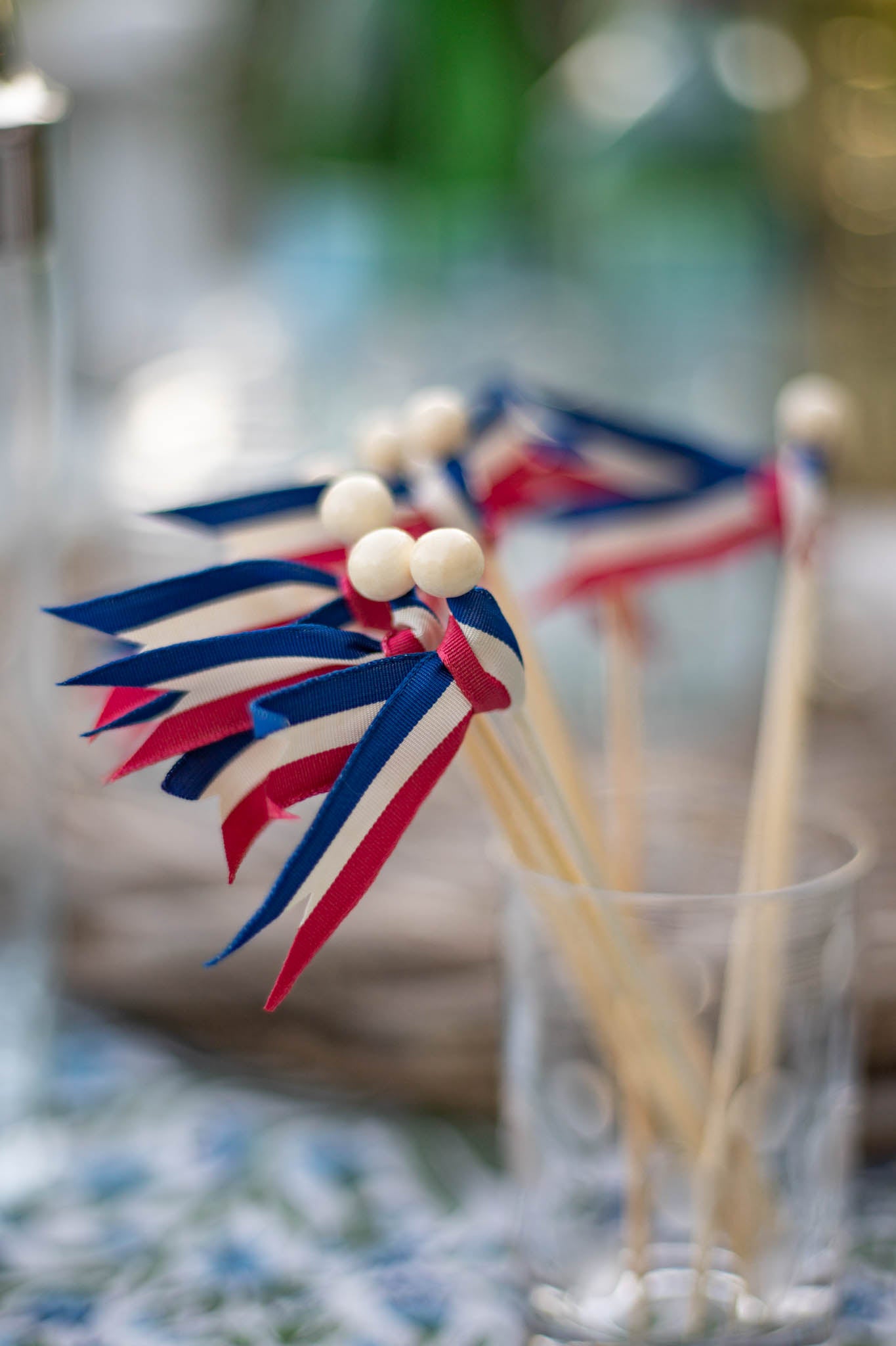 Cocktail Picks - Red, White, and Blue - Set of 10