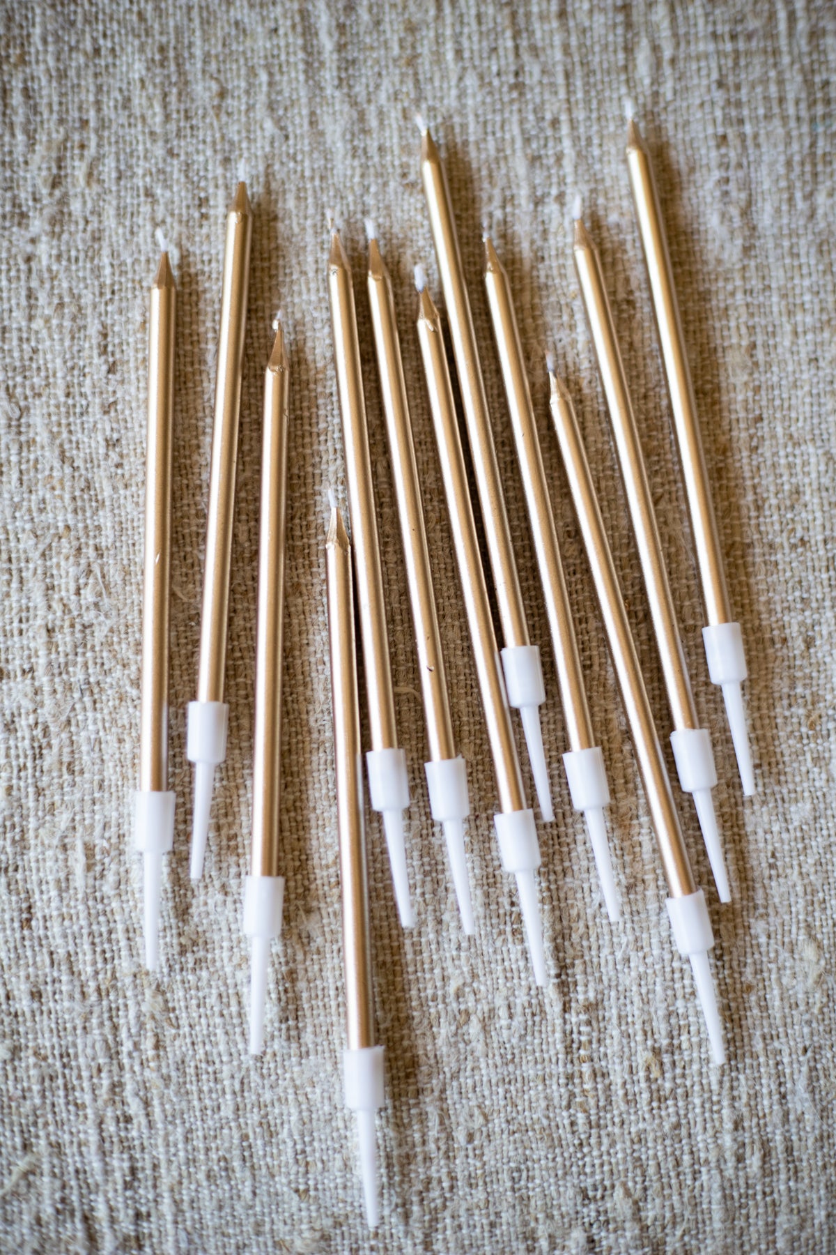 Gold Birthday Candles - 4" - Set of 12