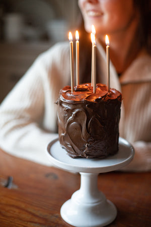 Gold Birthday Candles - 4" - Set of 12