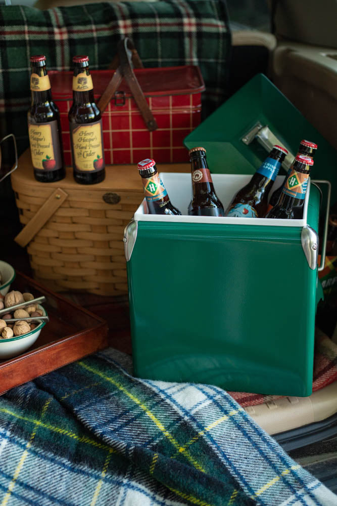 Green Metal Picnic Cooler