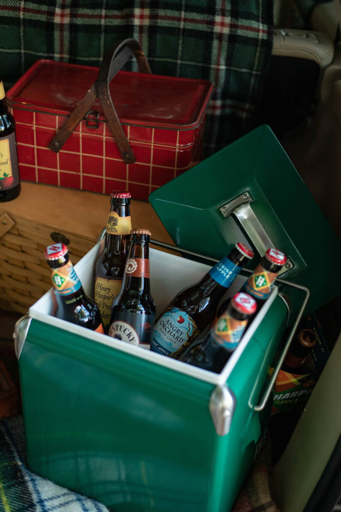 Green Metal Picnic Cooler