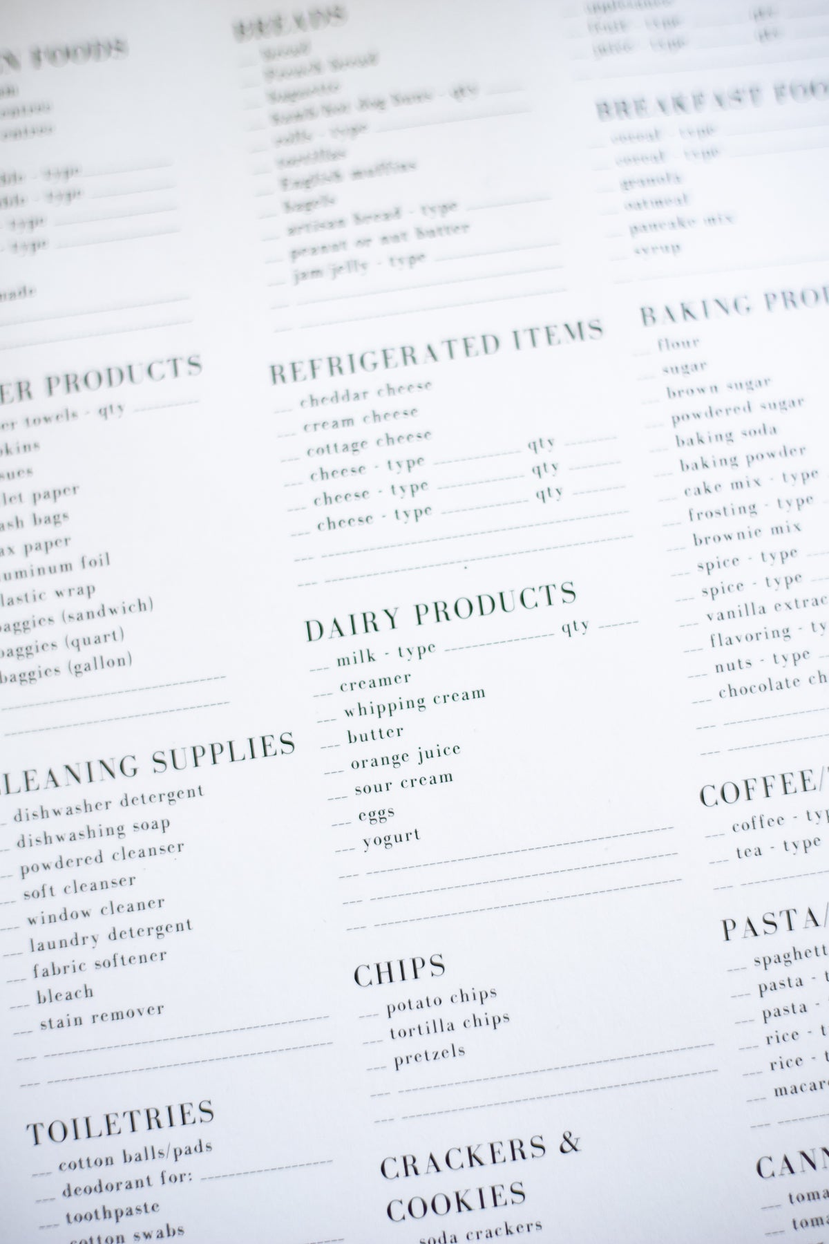Grocery List Notepad